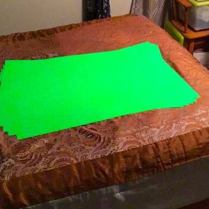 5 Sheets of neon Green/ White tag board 40” x 28” NEW.